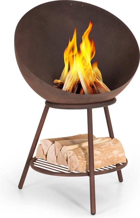 Illustratie bij Grote stalen vuurschaal met grillrooster