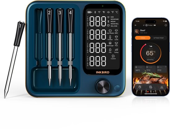 Illustratie bij Inkbird draadloze BBQ-thermometer met kooktijdindicatie