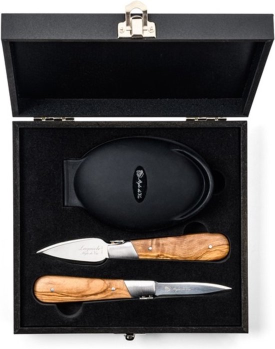 Illustratie bij Laguiole oestermes giftset, olijfhout