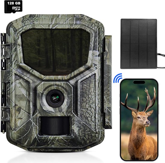 Illustratie bij Wildcamera 8K met zonnepaneel en nachtzicht